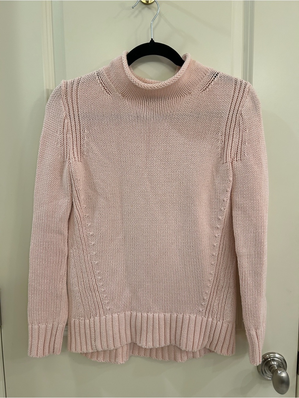 J. Crew Always Light Pink Mock Neck Knit Sweater